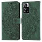 For Xiaomi Redmi Note 11 Pro 5G Mandala Embossed Flip Leather Phone Case(Green) - 1