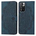 For Xiaomi Redmi Note 11 Pro 5G Mandala Embossed Flip Leather Phone Case(Blue) - 1