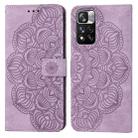 For Xiaomi Redmi Note 11 Pro 5G Mandala Embossed Flip Leather Phone Case(Purple) - 1