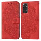 For Xiaomi Redmi Note 11 International Mandala Embossed Flip Leather Phone Case(Red) - 1