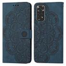 For Xiaomi Redmi Note 11 International Mandala Embossed Flip Leather Phone Case(Blue) - 1