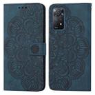 For Xiaomi Redmi Note 11 Pro International Mandala Embossed Flip Leather Phone Case(Blue) - 1