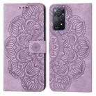 For Xiaomi Redmi Note 11 Pro International Mandala Embossed Flip Leather Phone Case(Purple) - 1
