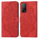 For Xiaomi Mi 10T / 10T Pro Mandala Embossed Flip Leather Phone Case(Red) - 1