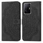 For Xiaomi 11T Mandala Embossed Flip Leather Phone Case(Black) - 1