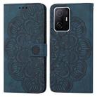 For Xiaomi 11T Mandala Embossed Flip Leather Phone Case(Blue) - 1