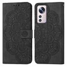 For Xiaomi 12 Lite Mandala Embossed Flip Leather Phone Case(Black) - 1