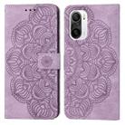 For Xiaomi Poco F3 Mandala Embossed Flip Leather Phone Case(Purple) - 1