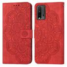 For Xiaomi Poco M3 Mandala Embossed Flip Leather Phone Case(Red) - 1