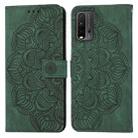 For Xiaomi Poco M3 Mandala Embossed Flip Leather Phone Case(Green) - 1