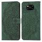 For Xiaomi Poco X3 NFC Mandala Embossed Flip Leather Phone Case(Green) - 1