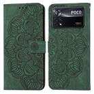 For Xiaomi Poco X4 Pro 5G Mandala Embossed Flip Leather Phone Case(Green) - 1