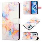 For OnePlus Ace Marble Pattern Flip Leather Phone Case(Galaxy Marble White LS004) - 1