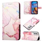 For Motorola Moto E32 Marble Pattern Flip Leather Phone Case(Rose Gold LS005) - 1