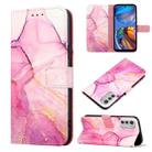 For Motorola Moto E32 Marble Pattern Flip Leather Phone Case(Pink Purple Gold LS001) - 1