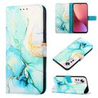 For Xiaomi 12 Lite Marble Pattern Flip Leather Phone Case(Green LS003) - 1