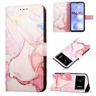 For Xiaomi Poco M4 5G Marble Pattern Flip Leather Phone Case(Rose Gold LS005) - 1