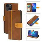 Skin Feel Leather Wallet Phone Case For iPhone 13(Brown) - 1