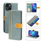 Skin Feel Leather Wallet Phone Case For iPhone 13(Grey) - 1