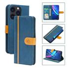 Skin Feel Leather Wallet Phone Case For iPhone 13 Pro(Blue) - 1