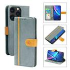 Skin Feel Leather Wallet Phone Case For iPhone 13 Pro(Grey) - 1