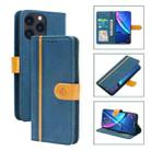 Skin Feel Leather Wallet Phone Case For iPhone 13 Pro Max(Blue) - 1