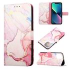 For iPhone 14 Marble Pattern Flip Leather Phone Case  (Rose Gold LS005) - 1