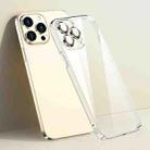 For iPhone 13 Transparent PC Phone Case with Lens Film(Gold) - 1