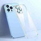 For iPhone 12 Pro Max Transparent PC Phone Case with Lens Film(Blue) - 1