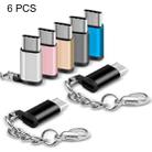 6 PCS Micro USB Female to USB-C / Type-C Male Connector Adapter Random Delivery - 1