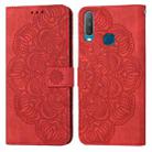 For vivo Y17 Mandala Embossed Flip Leather Phone Case(Red) - 1