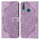 For vivo Y17 Mandala Embossed Flip Leather Phone Case(Purple) - 1