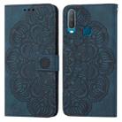 For vivo Y17 Mandala Embossed Flip Leather Phone Case(Blue) - 1