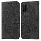 For vivo Y20 / Y12S Mandala Embossed Flip Leather Phone Case(Black) - 1