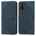 For vivo Y20 / Y12S Mandala Embossed Flip Leather Phone Case(Blue) - 1