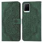 For vivo Y21 Mandala Embossed Flip Leather Phone Case(Green) - 1