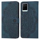 For vivo Y21 Mandala Embossed Flip Leather Phone Case(Blue) - 1