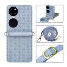 For Huawei P50 Pocket Embossed Chain Folding Phone Case(Sky Blue) - 1