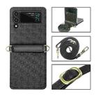 For Samsung Galaxy Z Flip3 5G Embossed Chain Folding Phone Case(Black) - 1