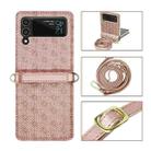 For Samsung Galaxy Z Flip3 5G Embossed Chain Folding Phone Case(Rose Gold) - 1