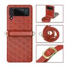 For Samsung Galaxy Z Flip3 5G Embossed Chain Folding Phone Case(Red) - 1