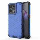 For OPPO Reno8 Shockproof Honeycomb PC + TPU Phone Case(Blue) - 1