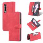 For Samsung Galaxy Z Fold4 AZNS Dream II Skin Feel PU+TPU Horizontal Flip PU Phone Case(Red) - 1