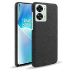 For OnePlus Nord 2T 5G Cloth Coated Hard Plastic Phone Case(Black) - 1