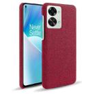 For OnePlus Nord 2T 5G Cloth Coated Hard Plastic Phone Case(Red) - 1