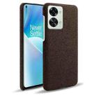 For OnePlus Nord 2T 5G Cloth Coated Hard Plastic Phone Case(Brown) - 1