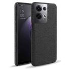 For OPPO Reno8 Pro+ Cloth Coated Hard Plastic Phone Case(Black) - 1