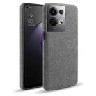 For OPPO Reno8 Pro+ Cloth Coated Hard Plastic Phone Case(Grey) - 1