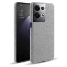 For OPPO Reno8 Pro+ Cloth Coated Hard Plastic Phone Case(Light Grey) - 1