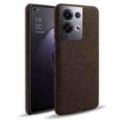 For OPPO Reno8 Pro+ Cloth Coated Hard Plastic Phone Case(Brown) - 1